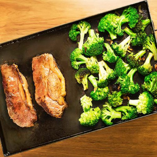 carne e legumes